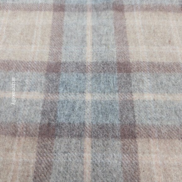 NWT James Pringle Weavers 100% Wool Plaid MacKellar Tan, Grey & Brown - Picture 7 of 13